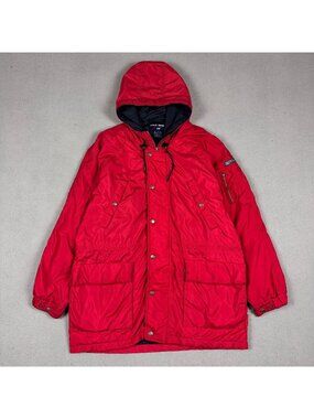 Vintage Polo Sport Ralph Lauren Gunner's Jacket Mens M Red Hooded Puffer